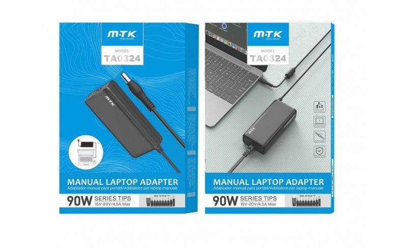 90W Universal Laptop Charger With 10x T-Series Tips